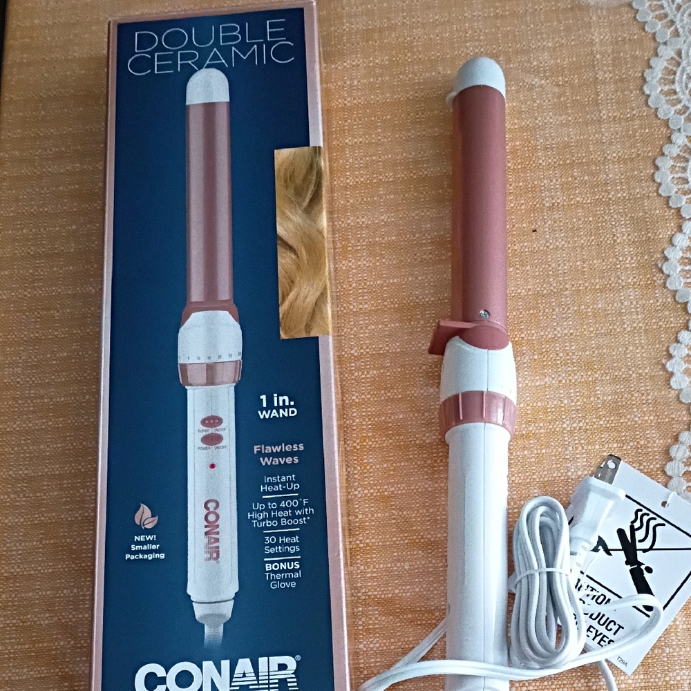 Conair Double Ceramic 1-Inch Hair Wand - Pink and White